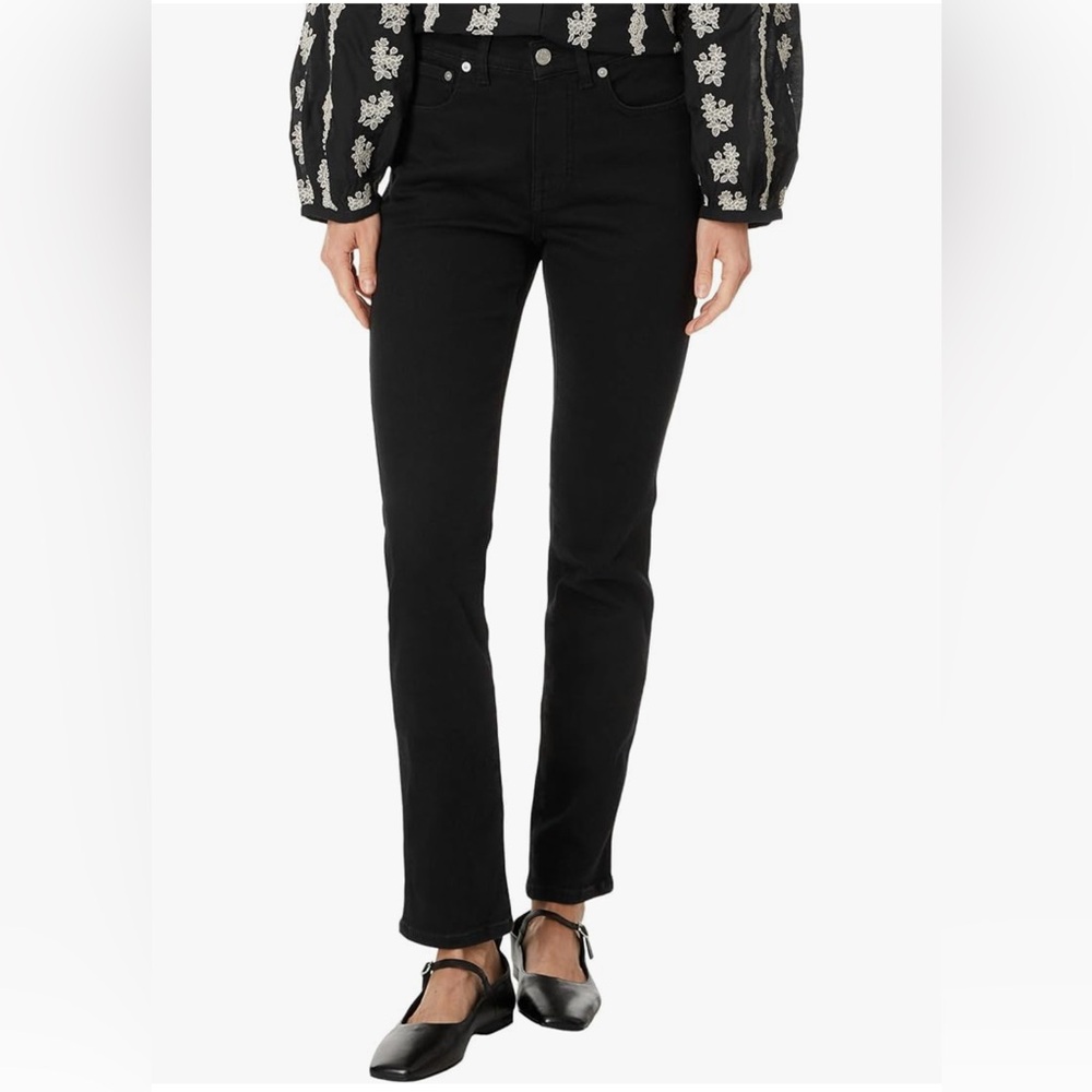 NWOT Madewell Midrise Stovepipe Jeans in Black Rinse Wash